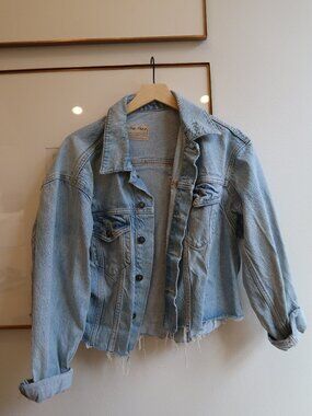 Free People Distressed Denim Jacket